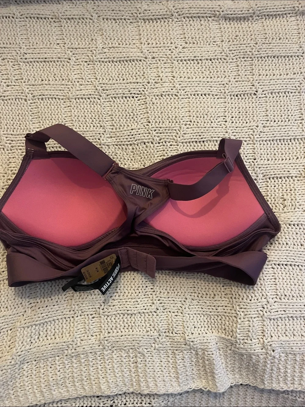 PINK Victoria's Secret Plum-Mauve Racerback Sports Bra